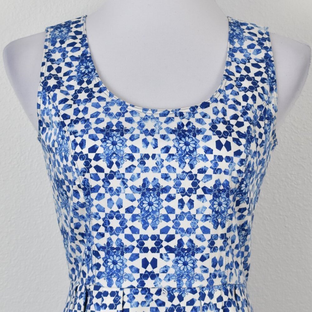 Calvin Klein Fit and Flare Mosaic Floral Dress - 2 - Picture 2 of 10